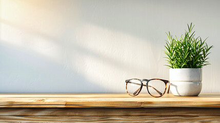 A Vision of Clarity, Glasses Poised on a Table, A Portal to a World Sharpened by Sight