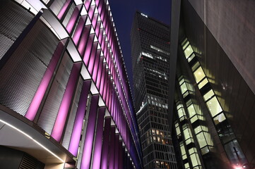 Fototapeta premium Gebaeude in Frankfurt, nachts