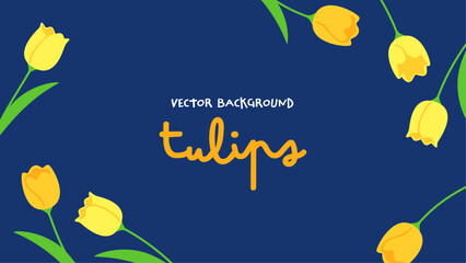 Background material designed with cute tulip flowers