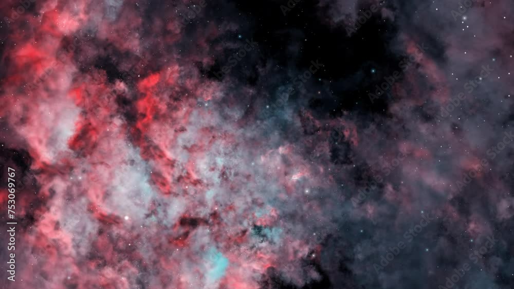 Wall mural space clouds looped