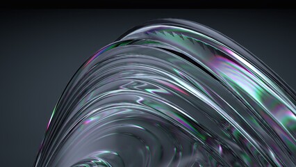 Crystal and Glass Chrome Refraction and Reflection Refreshing Fresh Elegant and Modern 3D Rendering Abstract Background