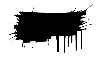 Fototapeta na wymiar Black ink splat background in a rectangular shape. Black ink splat background. Isolated black splash on a transparent or white background. Vector illustration.