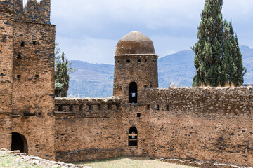 Royal Fasil Ghebbi palace, Gondar fortress-city, Ethiopia. Founded by Emperor Fasilides. Imperial palace castle complex is called Camelot of Africa. African architecture. UNESCO World Heritage Site. - 753071180