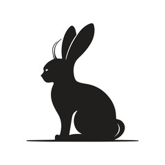 Rabbit Vector. Isolated rabbit shadow on a white background	