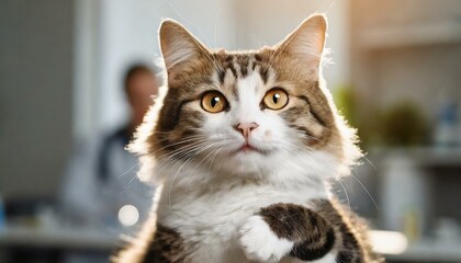 portrait of a cat at the vet