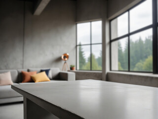 Backdrop for Product Photography, Concrete Table in Modern Minimalism Urban Loft Living 