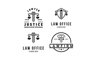 Fototapeta premium Set of justice lawyer logo design concept idea