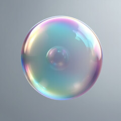 Transparent soap bubble isolated on clean background