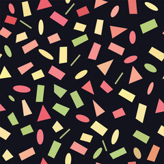 seamless pattern of geometric shapes black style