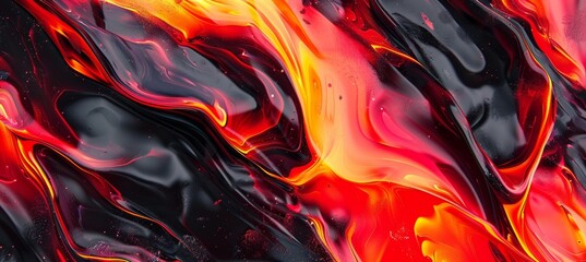 Obraz premium Vibrant 3d abstract background in bright black and orange colors for design projects
