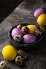 Easter eggs painted with natural dye