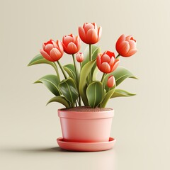 Tulips full of life and color symbolizing spring and natural beauty