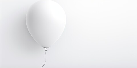 Minimal white balloon concept outstandingly floating on white background. - obrazy, fototapety, plakaty