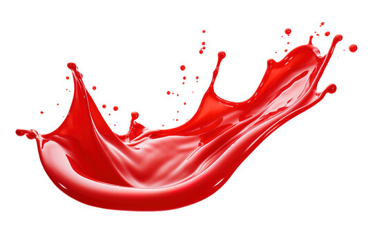 Splash of ketchup, tomato sauce, red sauce isolated on transparent background Remove png, Clipping Path, pen tool
