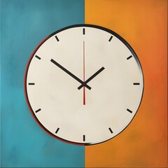 Contemporary Color Field Clock on Blue and Orange Background, To add a pop of color and modern style to any room