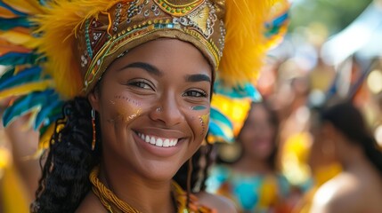 Fototapeta premium woman in brazilian carnival mask