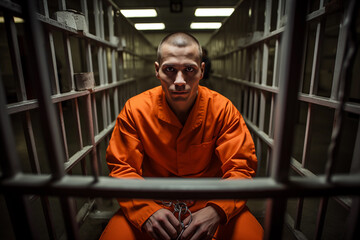 New inmate undergoing the intake process. Generative AI