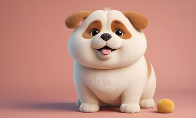Cute Chubby Happy Dog