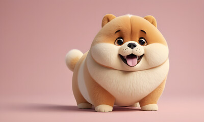 Cute Chubby happy dog