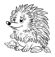 Hedgehog vector illustration coloring page - coloirng book for kids