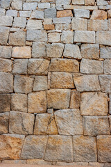 Surrounding wall of the Royal Enclosure, Hampi, Karnataka, India, Asia