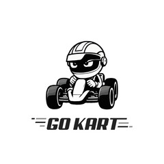 Karting Vector logo design template. Go Kart racing illustration, good for event logo, t shirt design and racing team logo