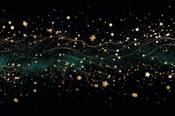 abstract black background with stars and thin threads. starry sky concept

