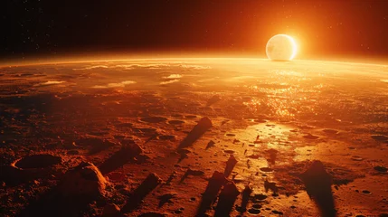 Selbstklebende Fototapeten View of the red terrestrial planet. © Matthew