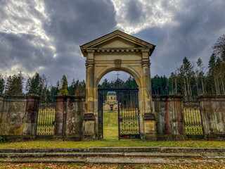 Sobotin, Czech 6 March 2024: mausoleum of the Klain family,