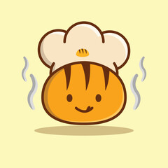 Food Illustration with some fun face vector art sushi bread and pizza