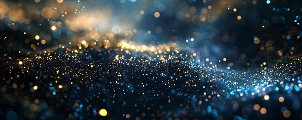 Foto auf Alu-Dibond Ethereal Glittering Cosmos. A mystical expanse of defocused glitter, evoking a starlit sky © GustavsMD