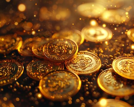 Golden coins symbolizing prosperity and good fortune