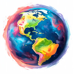 watercolor of planet earth