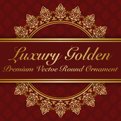 Golden Premium Vector Round Ornament