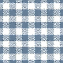 Blank plaid vector textile, cut out check texture background. Fibrous pattern tartan fabric seamless in white and cyan colors.