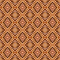 Geometric ethnic oriental ikat seamless pattern traditional design for background, carpet, wallpaper, clothing, wrapping, batik, fabric, vector illustration embroidery style.