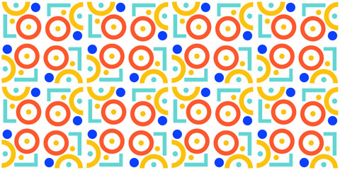 Seamless abstract design featuring colorful geometric shapes for background