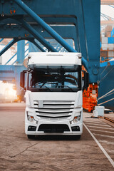 Provision Supply Stores Delivery By Freight Trailer Truck In The Trade Port Directly To The Customer