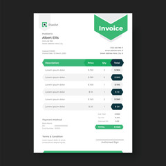 Corporate invoice design stationery template vector