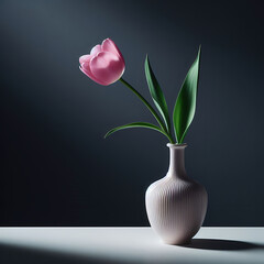 tulips in vase - obrazy, fototapety, plakaty