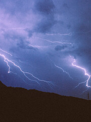 lightning in the night sky