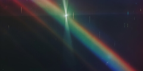 rainbow in the blackness,vintage rainbow Film Texture Overlay background Colorful lens flare. rainbow light effect overlay background