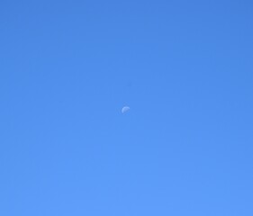 Half Moon on Clear Blue Sky in Daylight 