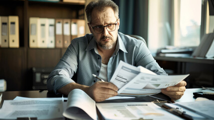 Obraz premium businessman working on laptop in office