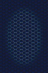 Technological hexagonal background with neon light 