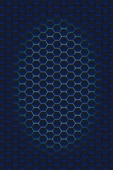 Technological hexagonal background with neon light 