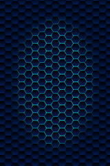 Technological hexagonal background with neon light 