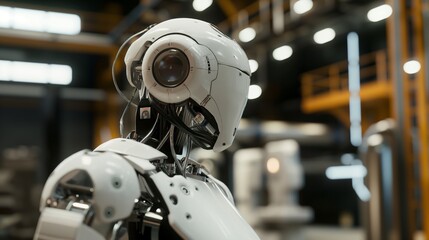 Fototapeta premium Automating Safety: AI-Powered Robots in Hazardous Warehouses