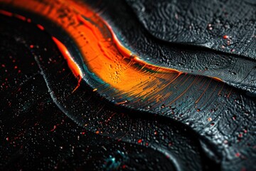 Black blue orange red abstract grainy poster background vibrant color wave dark noise texture cover header design