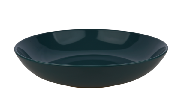 Dark green ceramic plate on transparent png